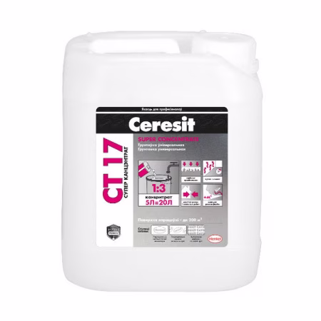 Грунтовка Ceresit CT 17 в/д суперконцентрат (1:3), 5л. РБ