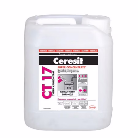 Грунтовка Ceresit CT 17 в/д суперконцентрат (1:3), 10л. РБ