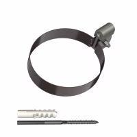 Хомут трубы ТехноНиколь ПВХ L=140мм, металлический, темно-коричневый