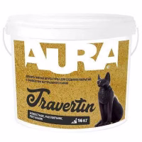 Штукатурка декоративная Aura Dekor «Travertin» 0.5мм, белая 16кг, РБ