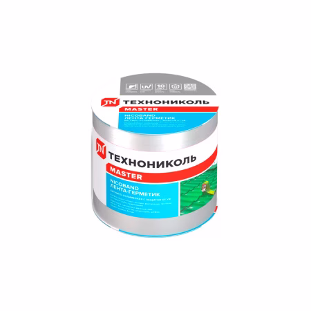 Лента герметизирующая 10см x 3м Технониколь Nicoband (серебристый). РФ