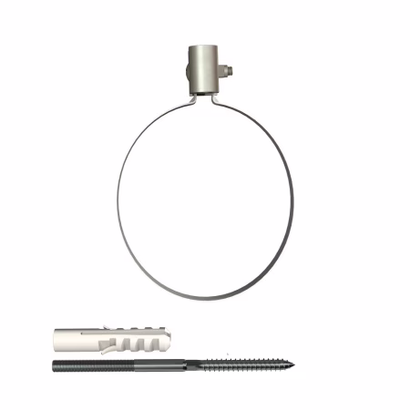 Хомут трубы ТехноНиколь ПВХ L=140мм, металлический, белый