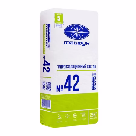 ТАЙФУН МАСТЕР № 42 состав гидроиоляционный универсальный, наруж. и внутр. 5 кг
