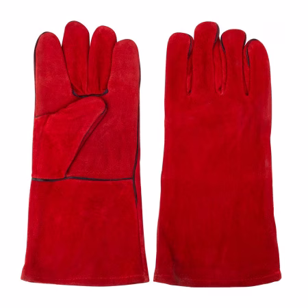 Перчатки спилковые Красные. Размер 15. Китай.