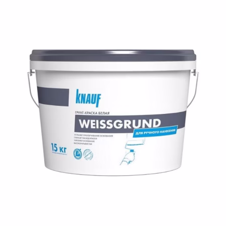 Грунт - краска Knauf Вайсгрунд полимерная белая, 15 кг. РФ