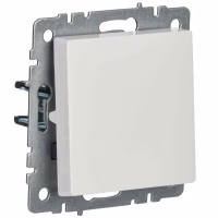 Выключатель 1-клавишный проходной IEK BRITE 10А ВС10-1-6-БрБ белый (BR-V12-0-10-K01), Китай
