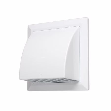 Вентрешетка фасадная 170х170мм с обратным клапаном и фланцем 125мм STORM (KF-1717-F125W)