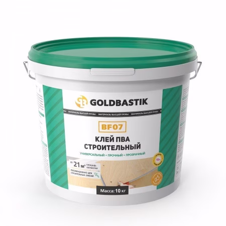 Клей ПВА Goldbastik BF 07 строительный 10 кг, РБ