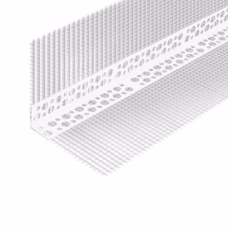 Угол ПВХ с сеткой 24(70)х24(70)мм. 3м перфорированный. ПрофиГипсБел. РБ