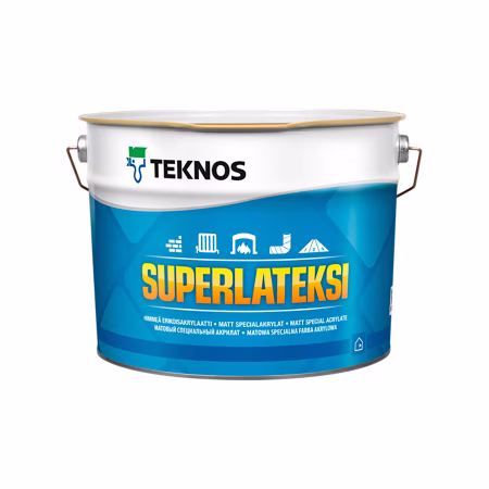 Краска Teknos SuperLateksi. Объем 9 л. База 1. Финляндия.
