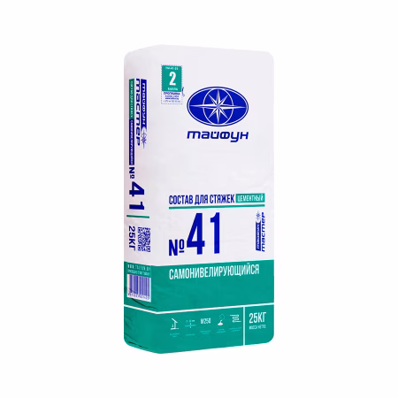 Самонивелир Тайфун Мастер № 41 М250 (слой 2-20мм), цементный,25кг. РБ