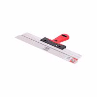 Шпатель фасадный широкий из нерж. стали 380x60x0,5 мм, двухкомп. ручка /123938-2K/ Olejnik