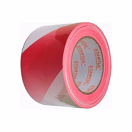 Лента оградительная STARTUL PROFI 75мм x 200м красно-белая. Китай (ST9044-75-200)