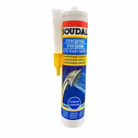 Герметик силиконовый санитарный Soudal "Кухни Ванные" Бесцветный 280мл. Бельгия