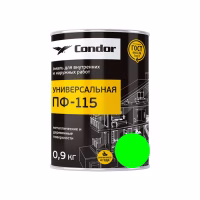 Эмаль КОНДОР ПФ-115 ярко-зеленый 0,9кг. ГОСТ РБ