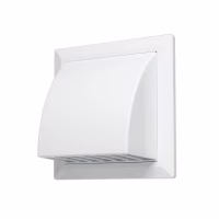 Вентрешетка фасадная 170х170мм с обратным клапаном и фланцем 125мм STORM (KF-1717-F125W)