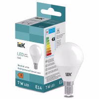 Лампа светодиодная "Шар G45" 7Вт 600lm 4000K E14 IEK, Китай