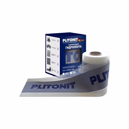 Лента гидроизоляционная 120мм x 10м Plitonit ГидроЛента. РФ 