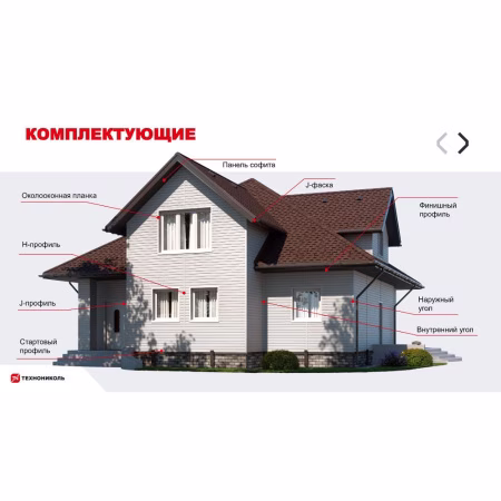 Планка околооконная ТехноНиколь 76*230мм, бруния, 3м.