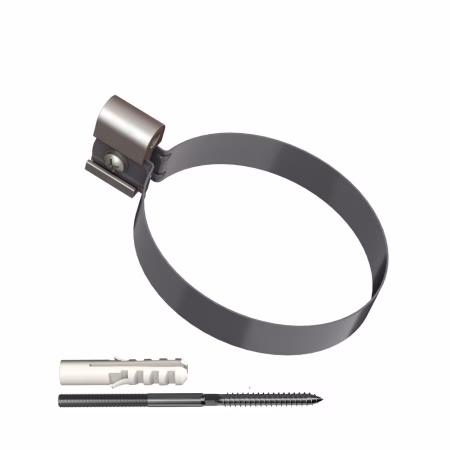 Хомут трубы ТехноНиколь ПВХ L=140, металлический, серый
