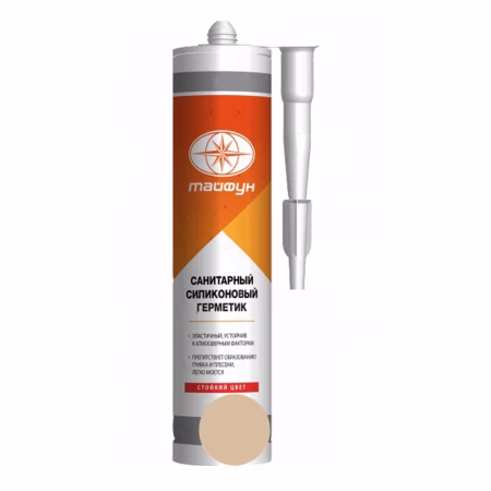 Герметик силиконовый санитарный Тайфун Мастер 206 Капучино 280мл. Польша