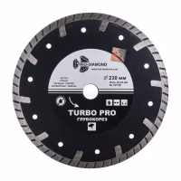 Диск (Круг) алмазный 230*22,23мм. Trio-Diamond Turbo Глубокорез. Китай. (TP156)