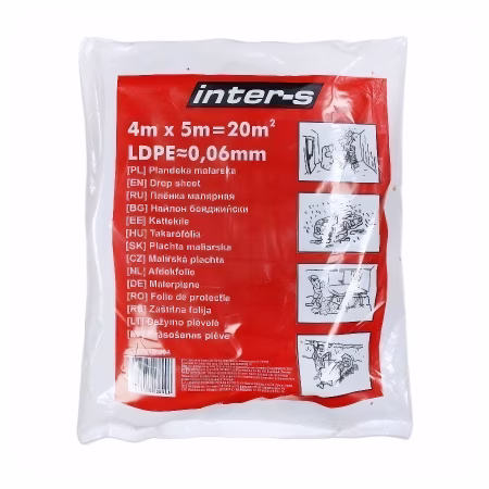 Укрывочная плёнка 60 мкм. 4х5м. Motive Суперпрочная. Польша