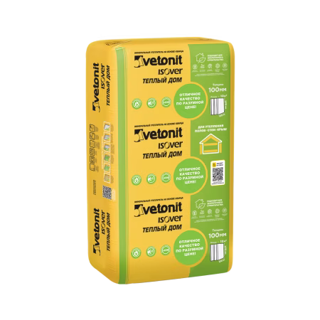 Утеплитель Vetonit Warm House Slab "Теплый дом" 100x610x1170 мм (4,99 м.кв). РФ.