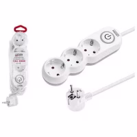 Удлинитель 1,5м (3 роз., 2,2кВт, с/з, выкл, ПВС 3х0,75) LEIDEN ELECTRIC, арт.805041 (Китай)