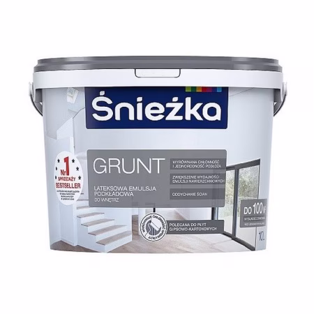 Грунт - краска Sniezka Grunt латексная белая, 10 л. РП