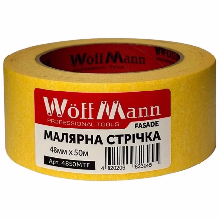 Лента бумажная малярная желтая 48мм*50м /4850MTF/ WoffMann