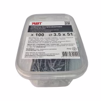 Саморез 3,5 х 51мм оцинкованный (100 шт) По дереву. RBT. РФ