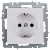 Розетка 1-местная с заземлением IEK BRITE 16А РС11-1-0-БрБ белый (BR-R11-16-K01), Китай