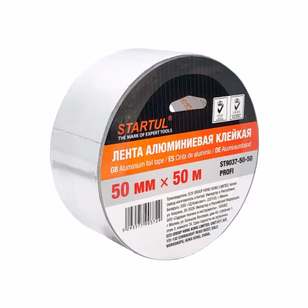 Лента алюминиевая клейкая 50ммх50м STARTUL PROFI (ST9037-50-50)