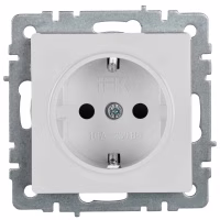 Розетка 1-местная с заземлением IEK BRITE 16А РС14-1-0-БрБ белый (BR-R14-16-K01), Китай