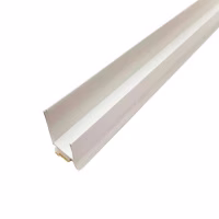 Профиль торцевой ПВХ 12,5мм x 3м для ГКЛ с липкой лентой и пыльником. Польша