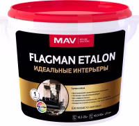 Краска MAV FLAGMAN ETALON в/д интерьерная. Белая. Шелковисто-матовая 11л/14кг. РБ
