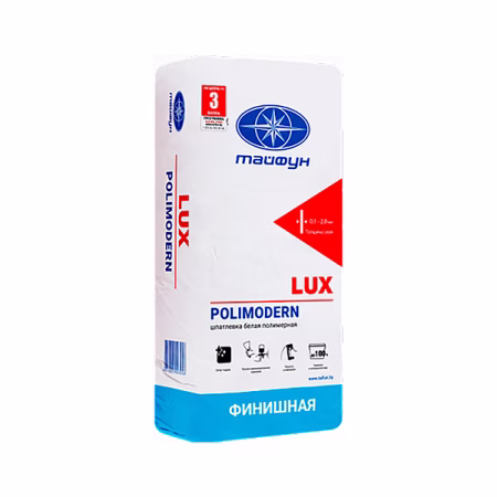 Шпатлевка LUX Polimodern полимерная финишная. Белая, 15кг. РБ