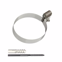 Хомут трубы ТехноНиколь ПВХ L=140мм, металлический, белый