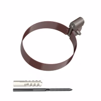 Хомут трубы ТехноНиколь ПВХ L=140мм, металлический, коричневый