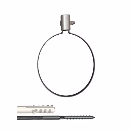 Хомут трубы ТехноНиколь ПВХ L=140, металлический, серый