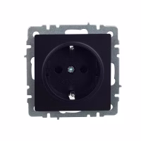 Розетка 1-местная с заземлением IEK BRITE 16А РС14-1-0-БрЧ черный (BR-R14-16-K02), Китай