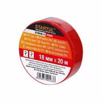 Лента изоляционная ПВХ 18ммх20м красная 130 мкм STARTUL PROFI. Китай (ST9046-3)