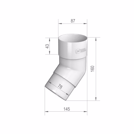 Колено трубы 108° ТехноНиколь ПВХ, серый