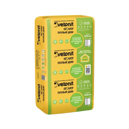 Утеплитель Vetonit Warm House Slab "Теплый дом" 100x610x1170 мм (4,99 м.кв). РФ.