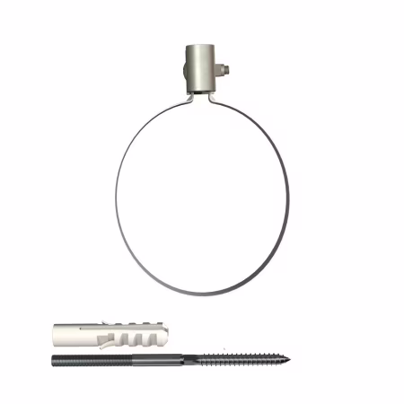 Хомут трубы ТехноНиколь ПВХ L=140мм, металлический, белый