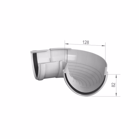 Угол желоба регулируемый 90°-150° ТехноНиколь ПВХ, черный
