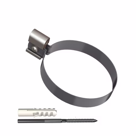 Хомут трубы ТехноНиколь ПВХ L=140, металлический, серый