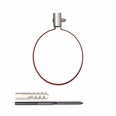 Хомут трубы ТехноНиколь ПВХ L=140мм, металлический, красный