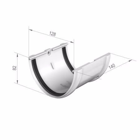 Соединитель желоба ТехноНиколь ПВХ, белый